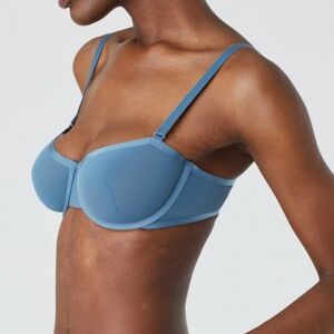 Sz 44C Ocean Blue CUUP "The Balconette" Mesh Bra